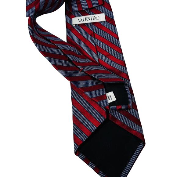 VALENTINO Silk Diagonal Stripe Men's Tie 3.25 x 60 Italy Academia Designer - Picture 1 of 4